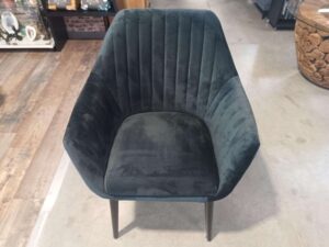 FAUTEUIL VELOURS ANTHRACITE - DESTOCKAGE EXPO