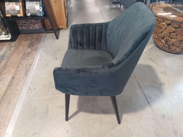 FAUTEUIL VELOURS ANTHRACITE - DESTOCKAGE EXPO – Image 2