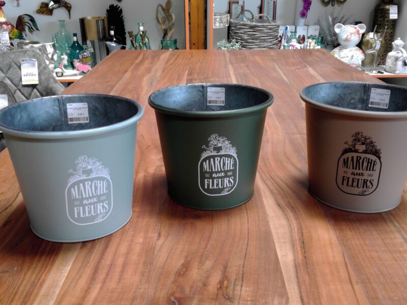 POT MÉTAL DIAM.19CM "MARCHÉ AUX FLEURS"