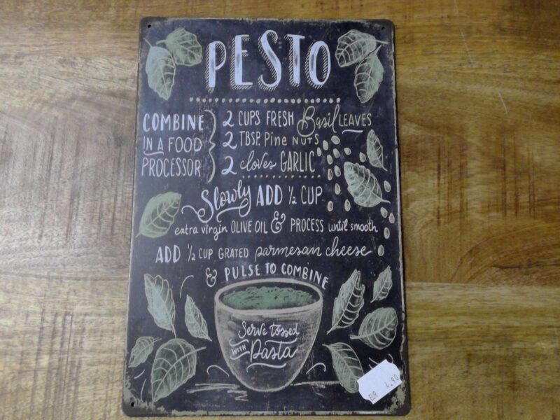PLAQUE METAL PESTO 20X30CM