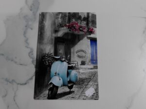 PLAQUE METAL VESPA BLEU 20C30 CM ANNEXE MEUBLE & DECO