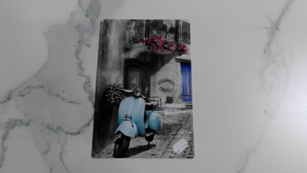 PLAQUE METAL VESPA BLEU 20C30 CM ANNEXE MEUBLE & DECO