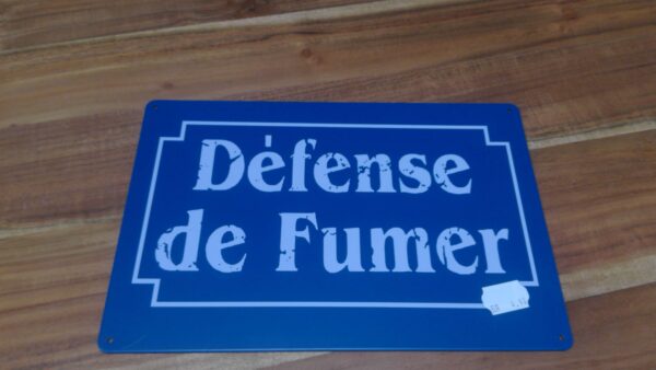 PLAQUE METAL DEFENSE DE FUMER 20X30CM ANNEXE MEUBLE & DECO