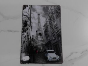 PLAQUE METAL TOUR EIFFEL 20X30CM ANNEXE MEUBLE & DECO