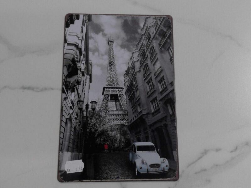 PLAQUE METAL TOUR EIFFEL 20X30CM
