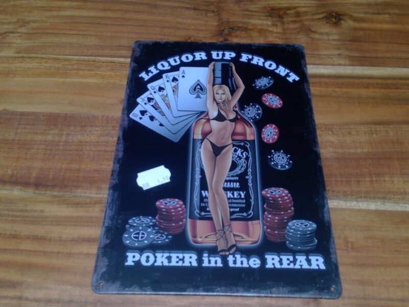 PLAQUE METAL LIQUOR UP FRONT 20X30CM