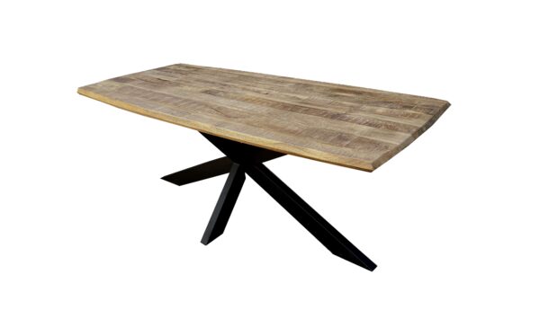 TABLE À MANGER L.220CM – MANGUIER NATUREL PIED ARAIGNÉE ANNEXE MEUBLE & DECO