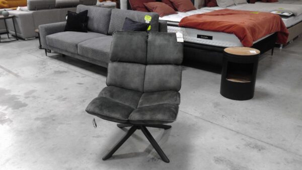 FAUTEUIL VICTOR PIVOTANT VELOURS COLORIS VERT OLIVE – Image 2