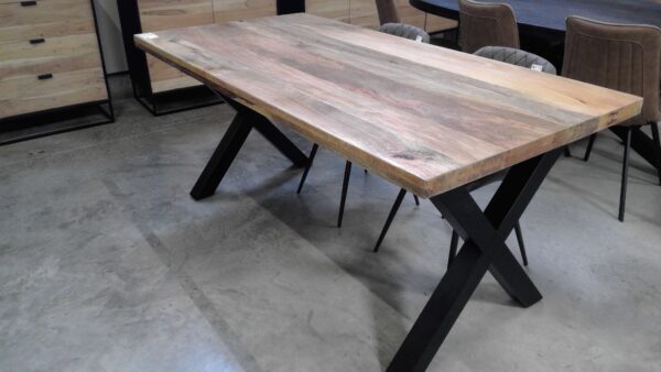 TABLE MANGUIER MASSIF (CERTIFIÉ FSC) PIEDS X L.180CM  DESTOCKAGE