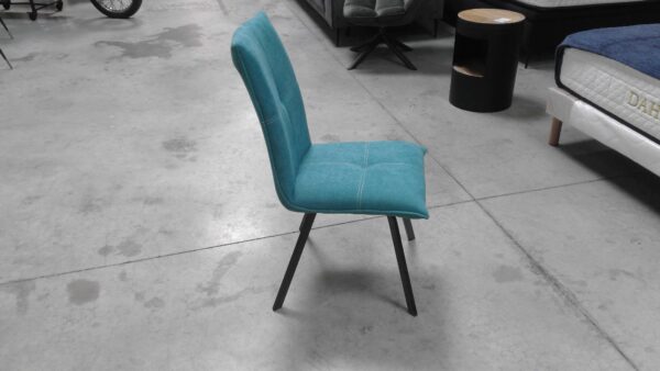 CHAISE 1760 TISSU TURQUOISE PIEDS MÉTAL ANNEXE MEUBLE & DECO