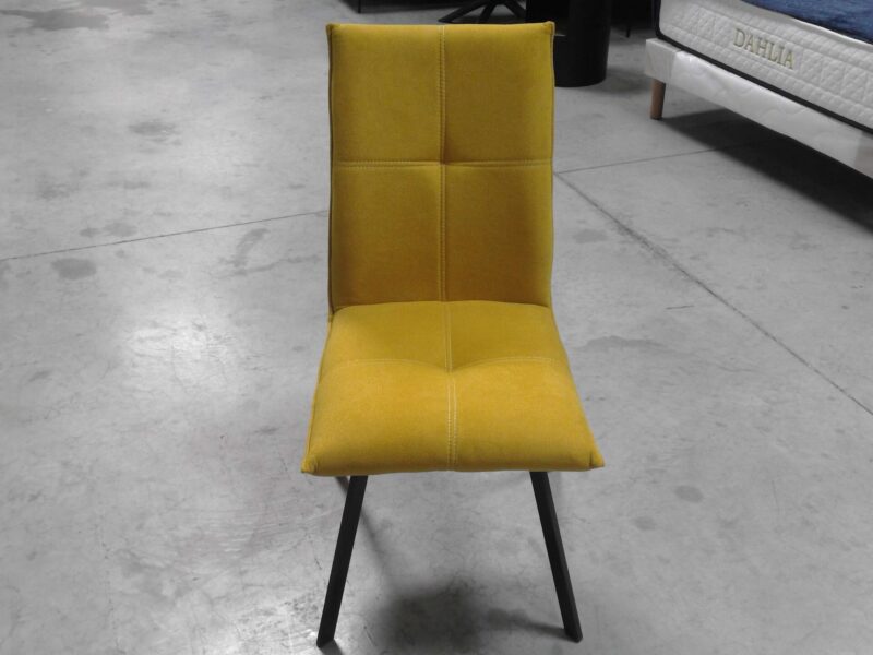 CHAISE 1760 TISSU JAUNE PIEDS MÉTAL