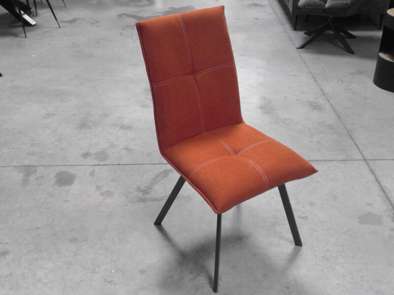 CHAISE 1760 TISSU ORANGE PIEDS MÉTAL