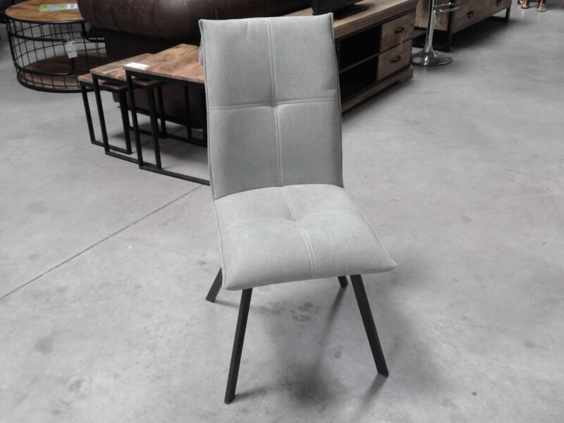 CHAISE 1760 TISSU VERT D'EAU PIEDS MÉTAL