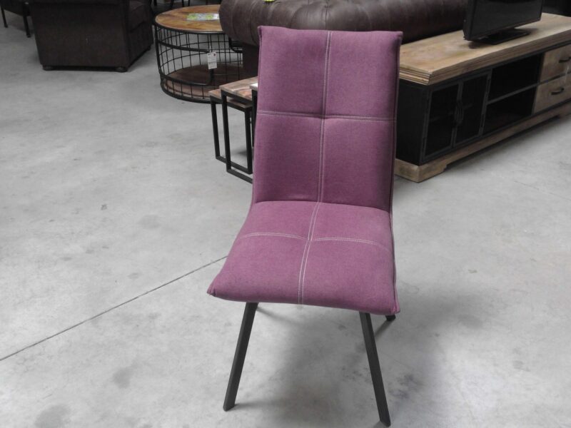 CHAISE 1760 TISSU FUSCHIA PIEDS MÉTAL