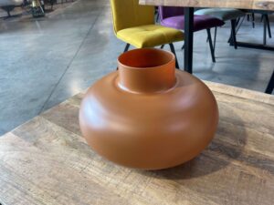 VASE BOULE H.24CM ORANGE SATINÉ ANNEXE MEUBLE & DECO