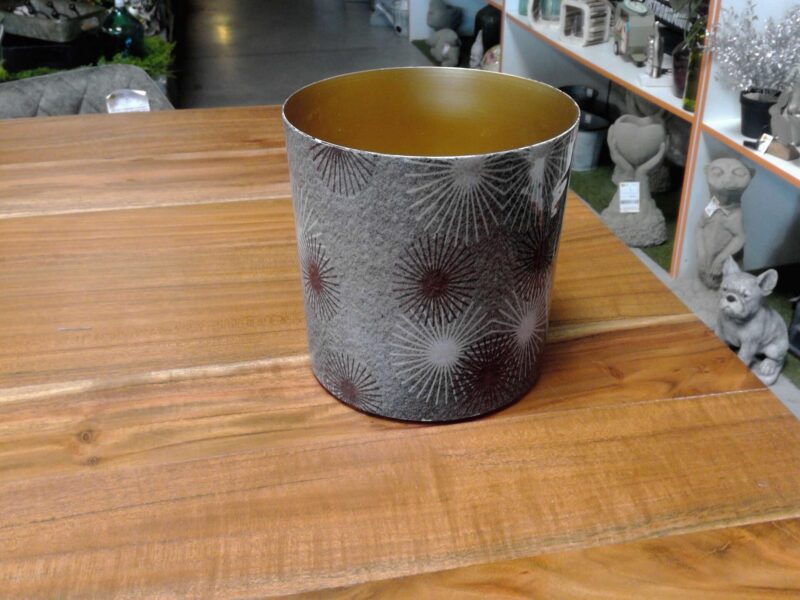 CACHE POT DIAM.15CM GRIS/CUIVRÉ