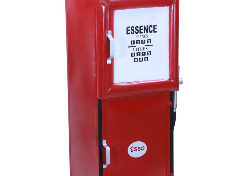 POMPE À ESSENCE BAR MÉTAL ET MANGUIER H.130CM ROUGE - MODÈLE EXPO