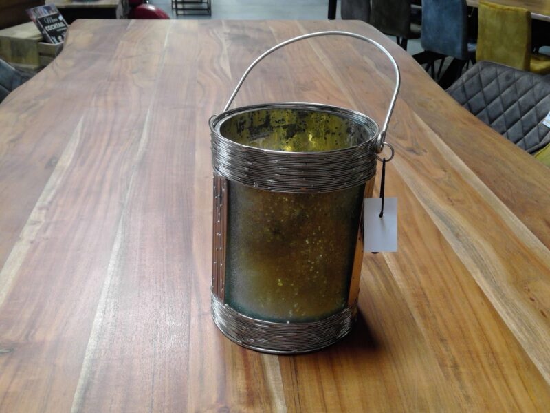 LANTERNE VERRE ET METAL H.21CM