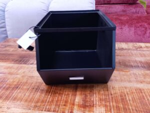 CASIER DE RANGEMENT EMPILABLE METAL NOIR