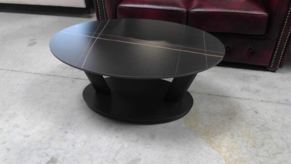 TABLE BASSE OVALE 2 PLATEAUX PIVOTANTS CERAMIQUE  - DESTOCKAGE
