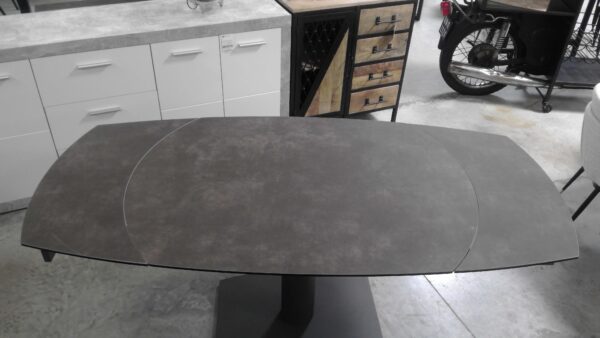 TABLE DE SAM PIVOTANTE CERAMIQUE GRIS – 2 ALLONGES- DESTOCKAGE ANNEXE MEUBLE & DECO