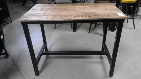 TABLE SNACK METAL  DESSUS BOIS - DESTOCKAGE