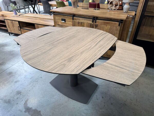 TABLE PIVOT. CERAM. BOIS CLAIR - 2 ALLONGES- DESTOCK EXPO 2ÈME CHOIX – Image 3