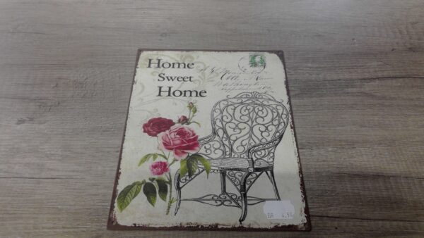 PLAQUE METAL 25X20CM HOME SWEET HOME ANNEXE MEUBLE & DECO