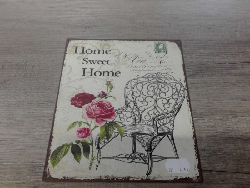 PLAQUE METAL 25X20CM HOME SWEET HOME