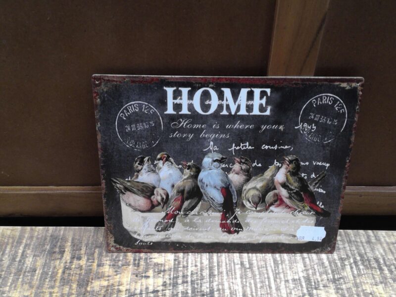 PLAQUE METAL 25X20CM HOME POULES