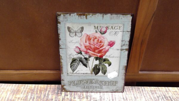 PLAQUE METAL 25X20CM FLOWER SHOP ANNEXE MEUBLE & DECO