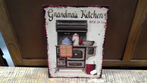 PLAQUE METAL 25X33CM GRANDMAS KITCHEN ANNEXE MEUBLE & DECO