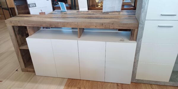 BUFFET 4 PORTES HAMBURG COLORIS BLANC ET BOIS