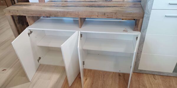 BUFFET 4 PORTES HAMBURG COLORIS BLANC ET BOIS – Image 2