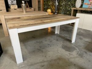 TABLE HAMBURG 180CM COLORIS BLANC ET BOIS ANNEXE MEUBLE & DECO