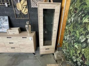 VITRINE 1 PORTE PALMA COLORIS BOIS CLAIR ANNEXE MEUBLE & DECO