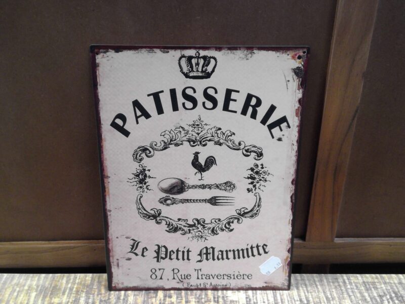 PLAQUE METAL 25X33CM PATISSERIE