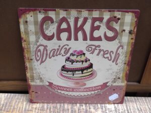 PLAQUE METAL 30X30CM CAKES ANNEXE MEUBLE & DECO