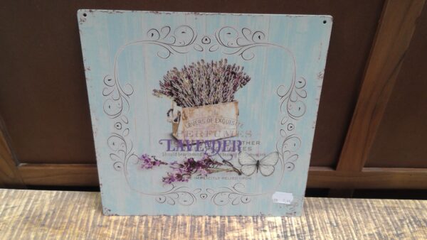 PLAQUE METAL 30X30CM LAVENDER ANNEXE MEUBLE & DECO