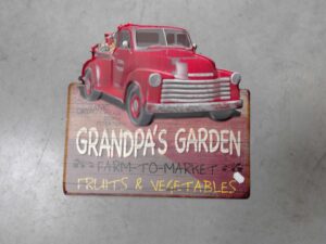 PLAQUE METAL 50X47CM GRANDPA’S GARDEN ANNEXE MEUBLE & DECO