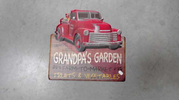 PLAQUE METAL 50X47CM GRANDPA’S GARDEN ANNEXE MEUBLE & DECO