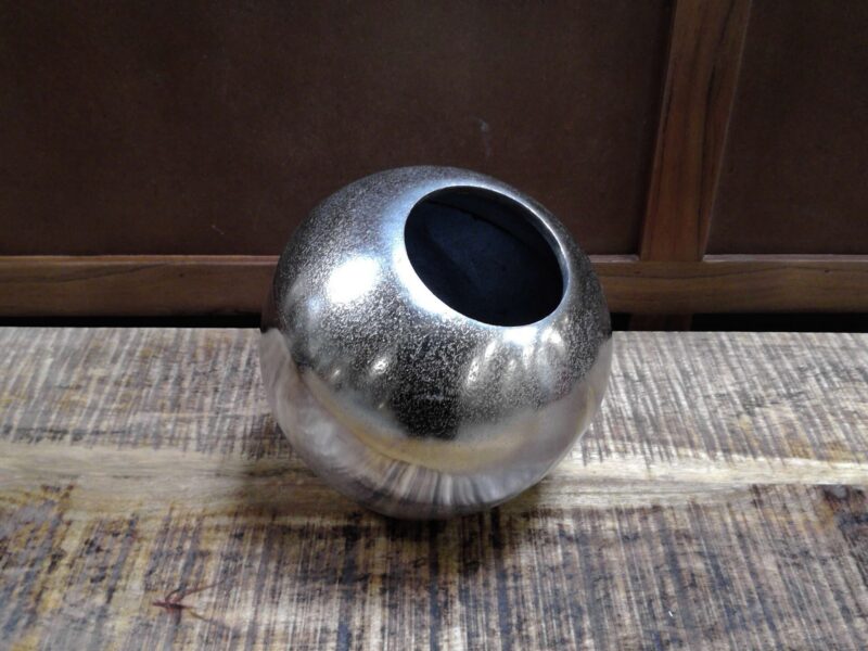 VASE BOULE METAL CHROMÉ DIAM.18CM