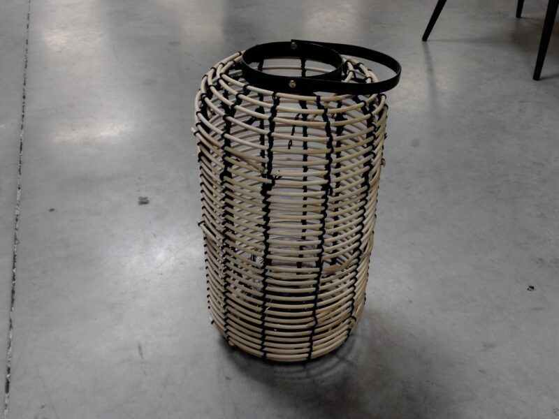 LANTERNE COLORIS NATUREL + NOIR H.41CM