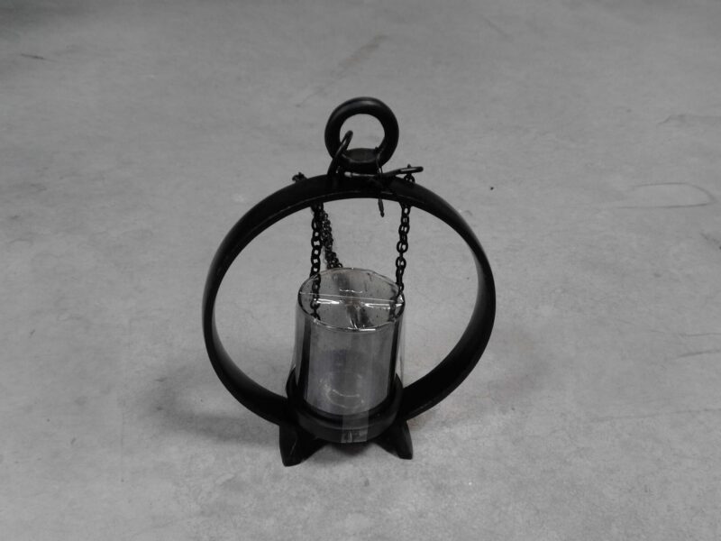 PHOTOPHORE CERCLE METAL NOIR H.28CM