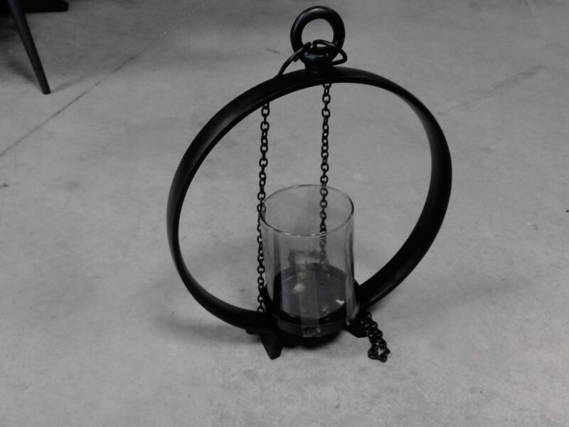 PHOTOPHORE CERCLE METAL NOIR H.37CM