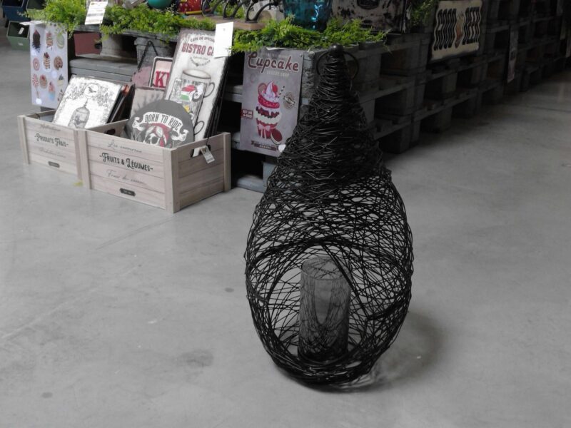 LANTERNE PHOTOPHORE METAL NOIR H.59CM