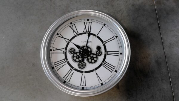 HORLOGE GM DIAM.60CM COLORIS CHROME VINTAGE