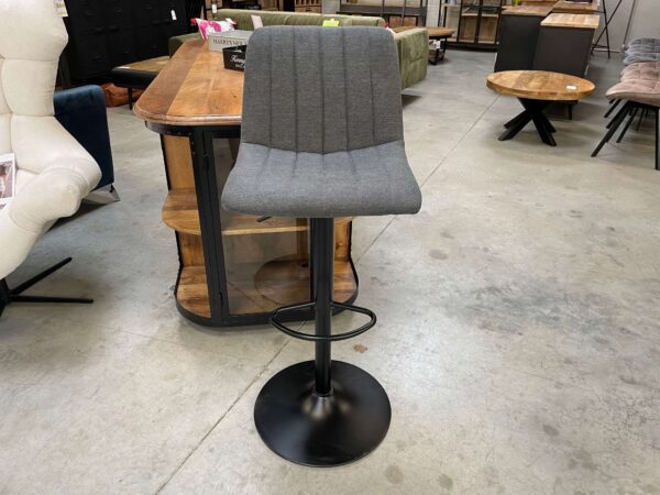 TABOURET DE BAR COLORIS GRIS PIEDS MÉTAL NOIR ANNEXE MEUBLE & DECO