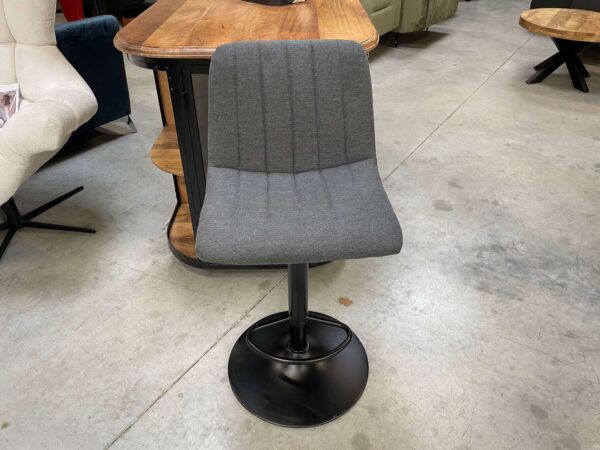 TABOURET DE BAR COLORIS GRIS PIEDS MÉTAL NOIR ANNEXE MEUBLE & DECO