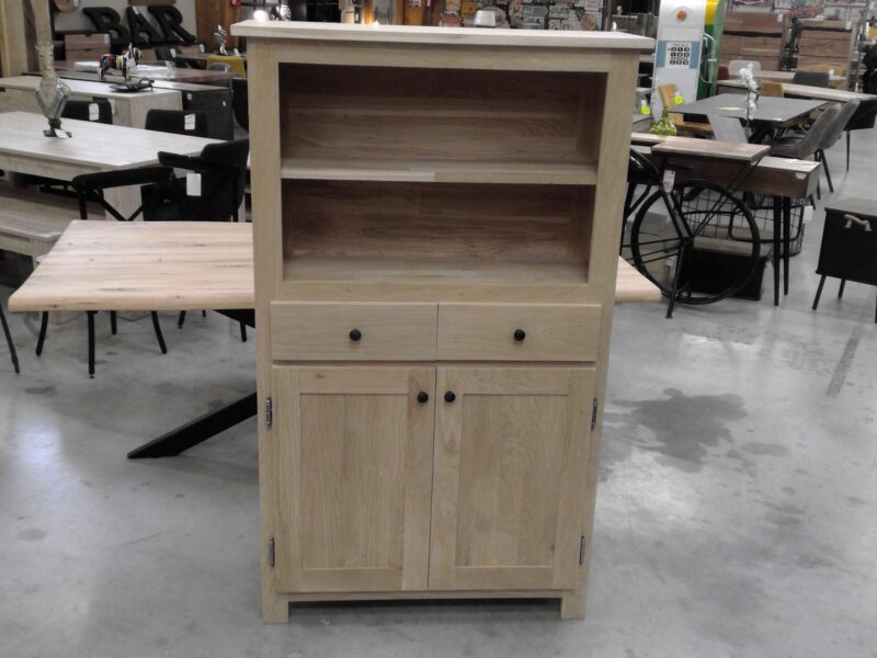 BIBLIOTHÈQUE AVEC PORTES BOIS MASSIF BRUT FABRICATION FRANÇAISE B155PT